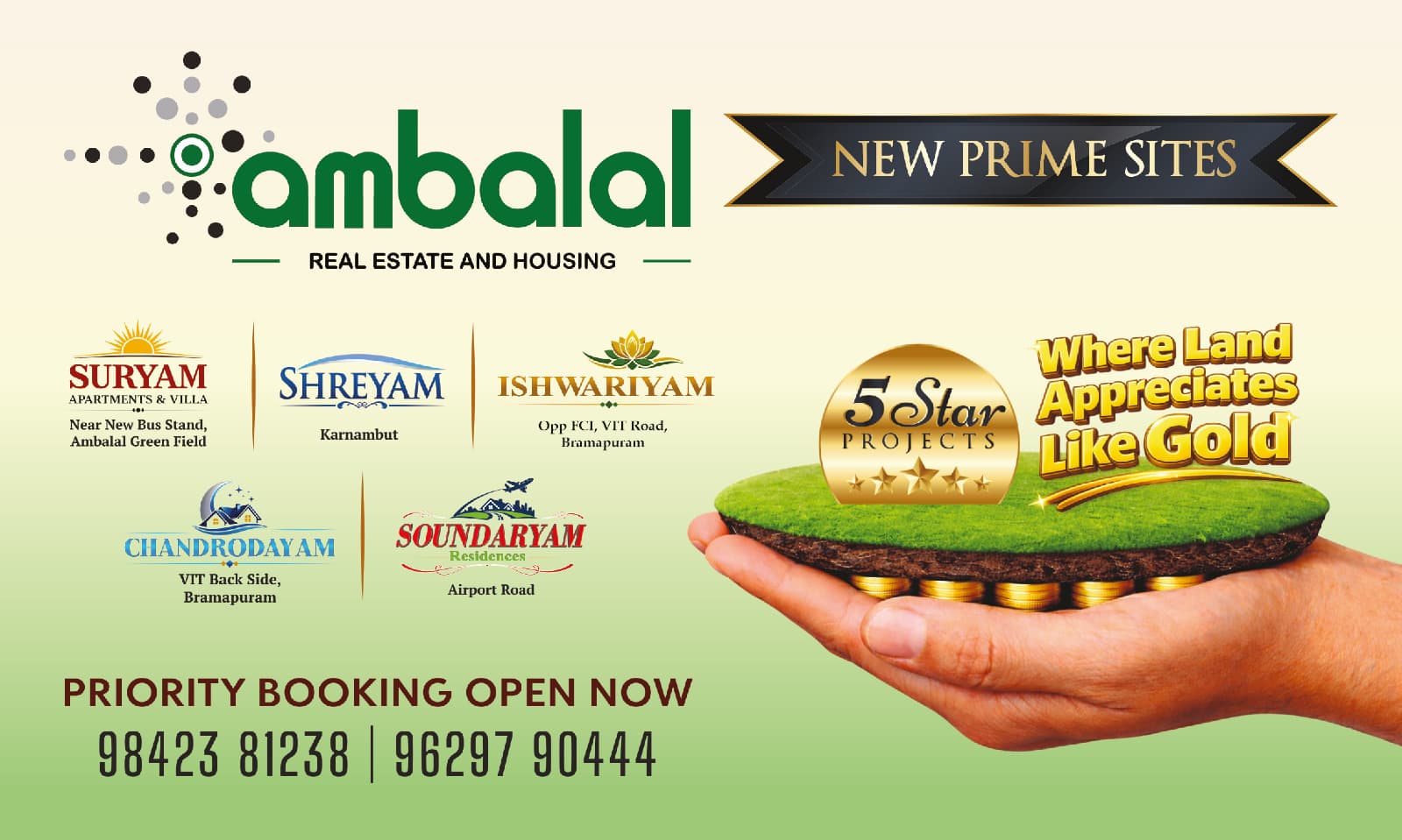 Ambalal Real Estate - New Prime Sites - 5 Star Projects